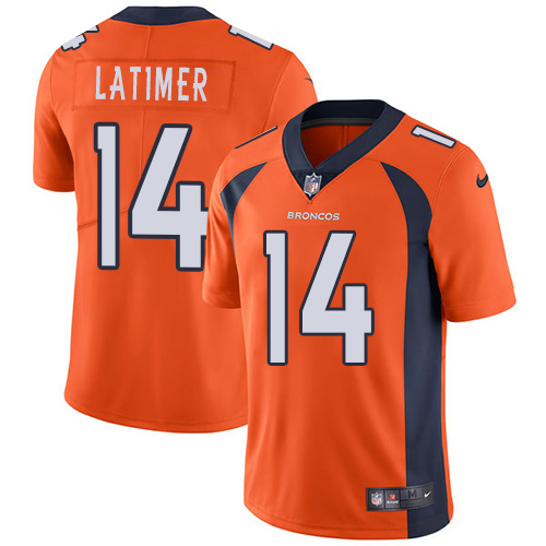 Youth Nike Denver Broncos #14 Cody Latimer Orange Team Color Vapor Untouchable Limited Player NFL Jersey