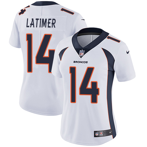 Women's Nike Denver Broncos #14 Cody Latimer White Vapor Untouchable Limited Player NFL Jersey