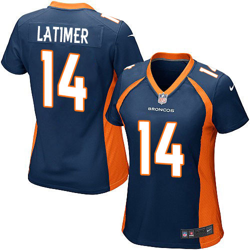 Women's Nike Denver Broncos #14 Cody Latimer Game Navy Blue Alternate NFL Jersey