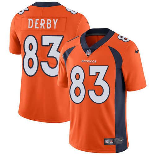 Youth Nike Denver Broncos #83 A.J. Derby Orange Team Color Vapor Untouchable Limited Player NFL Jersey