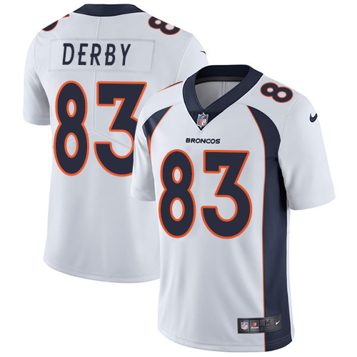 Youth Nike Denver Broncos #83 A.J. Derby White Vapor Untouchable Elite Player NFL Jersey