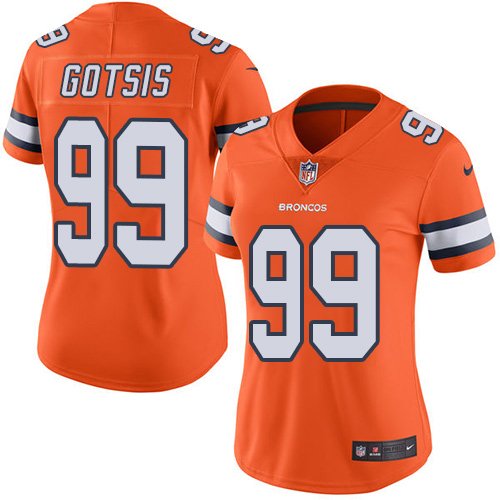 Women's Nike Denver Broncos #99 Adam Gotsis Elite Orange Rush Vapor Untouchable NFL Jersey