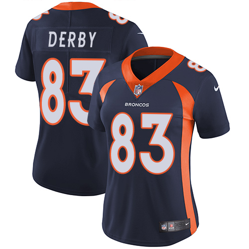 Women's Nike Denver Broncos #83 A.J. Derby Navy Blue Alternate Vapor Untouchable Limited Player NFL Jersey