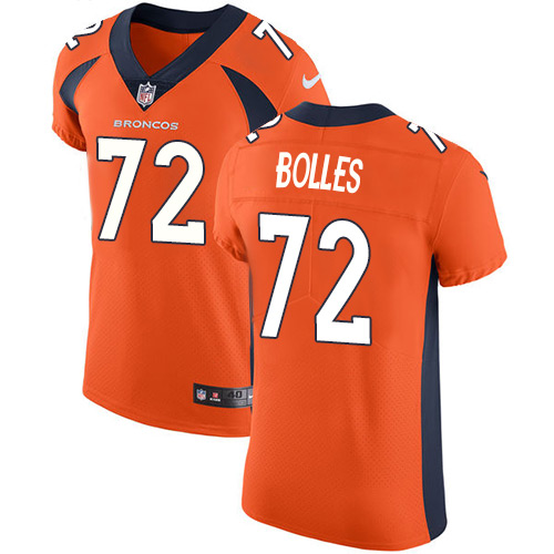 Men's Nike Denver Broncos #72 Garett Bolles Orange Team Color Vapor Untouchable Elite Player NFL Jersey