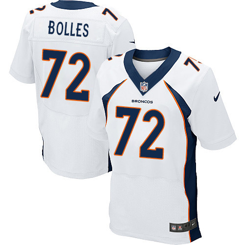Men's Nike Denver Broncos #72 Garett Bolles Elite White NFL Jersey