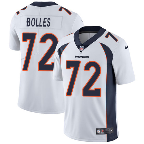 Men's Nike Denver Broncos #72 Garett Bolles White Vapor Untouchable Limited Player NFL Jersey