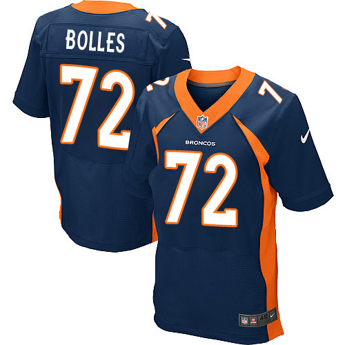 Men's Nike Denver Broncos #72 Garett Bolles Elite Navy Blue Alternate NFL Jersey