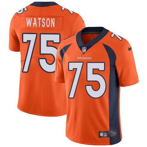 Men's Nike Denver Broncos #75 Menelik Watson Orange Team Color Vapor Untouchable Limited Player NFL Jersey