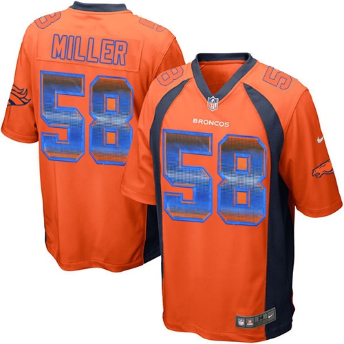 Men's Nike Denver Broncos #58 Von Miller Limited Orange Strobe NFL Jersey