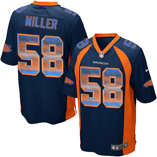 Youth Nike Denver Broncos #58 Von Miller Limited Navy Blue Strobe NFL Jersey