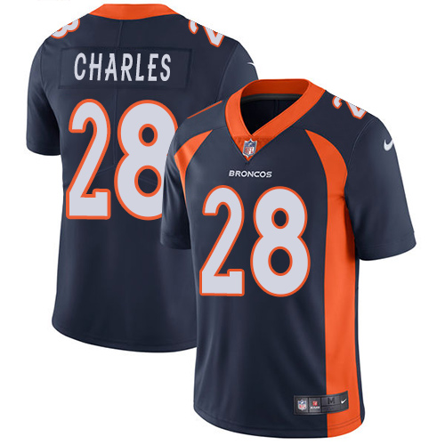 Men's Nike Denver Broncos #28 Jamaal Charles Navy Blue Alternate Vapor Untouchable Limited Player NFL Jersey