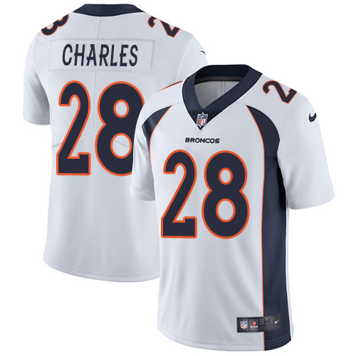 Youth Nike Denver Broncos #28 Jamaal Charles White Vapor Untouchable Elite Player NFL Jersey