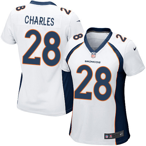 Women's Nike Denver Broncos #28 Jamaal Charles Game White NFL Jersey