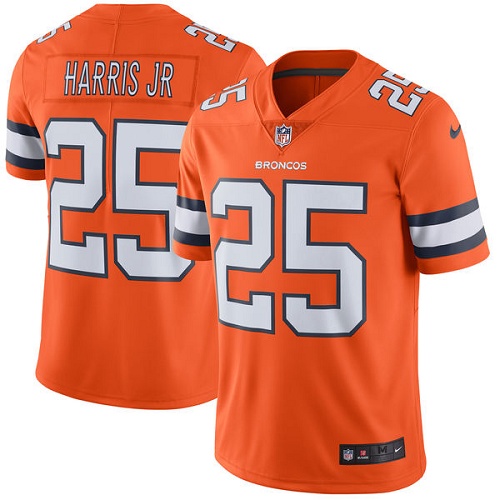 Men's Nike Denver Broncos #25 Chris Harris Jr Limited Orange Rush Vapor Untouchable NFL Jersey