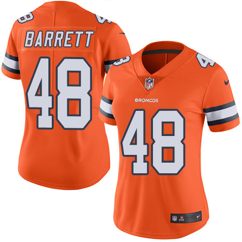 Women's Nike Denver Broncos #48 Shaquil Barrett Elite Orange Rush Vapor Untouchable NFL Jersey