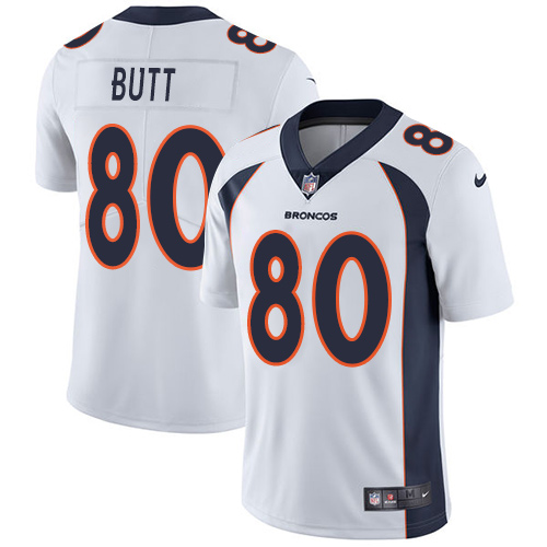 Men's Nike Denver Broncos #80 Jake Butt White Vapor Untouchable Limited Player NFL Jersey