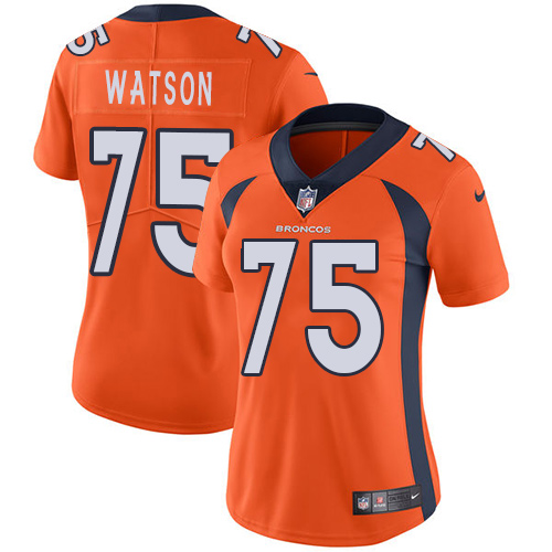 Women's Nike Denver Broncos #75 Menelik Watson Orange Team Color Vapor Untouchable Limited Player NFL Jersey