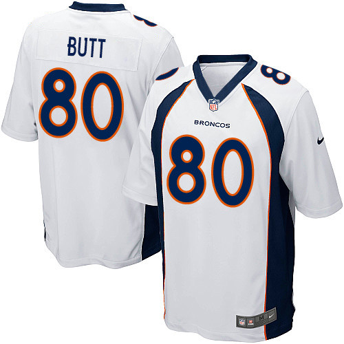Men's Nike Denver Broncos #80 Jake Butt Game White NFL Jersey