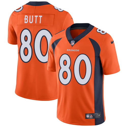 Youth Nike Denver Broncos #80 Jake Butt Orange Team Color Vapor Untouchable Limited Player NFL Jersey
