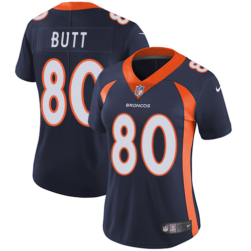 Women's Nike Denver Broncos #80 Jake Butt Navy Blue Alternate Vapor Untouchable Elite Player NFL Jersey