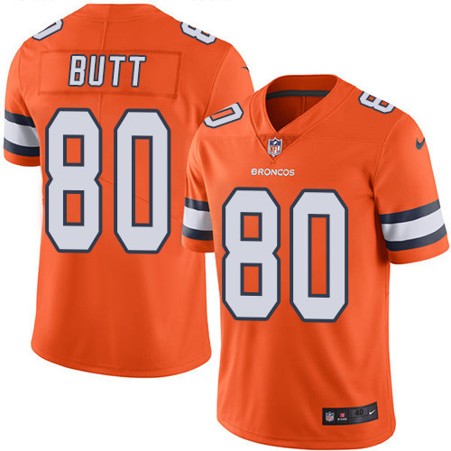 Men's Nike Denver Broncos #80 Jake Butt Elite Orange Rush Vapor Untouchable NFL Jersey