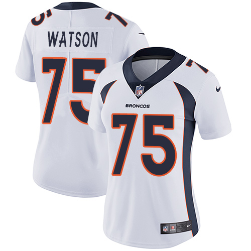 Women's Nike Denver Broncos #75 Menelik Watson White Vapor Untouchable Elite Player NFL Jersey