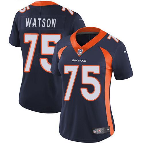 Women's Nike Denver Broncos #75 Menelik Watson Navy Blue Alternate Vapor Untouchable Limited Player NFL Jersey