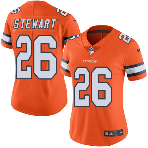 Women's Nike Denver Broncos #26 Darian Stewart Elite Orange Rush Vapor Untouchable NFL Jersey