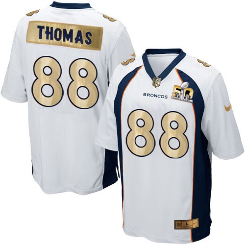 Men's Nike Denver Broncos #88 Demaryius Thomas Game White Super Bowl 50 Collection NFL Jersey