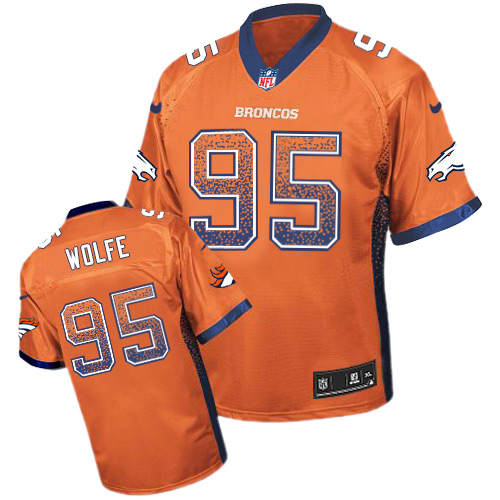 Youth Nike Denver Broncos #95 Derek Wolfe Elite Orange Drift Fashion NFL Jersey