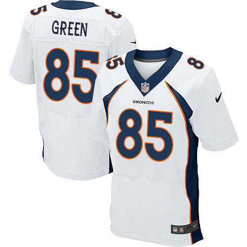 Men's Nike Denver Broncos #85 Virgil Green Elite White NFL Jersey