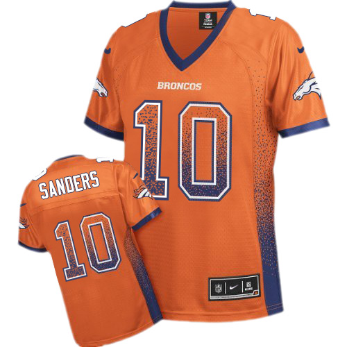 Women's Nike Denver Broncos #10 Emmanuel Sanders Elite Orange Drift Fashion NFL Jersey