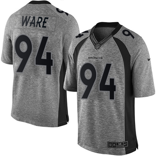 Men's Nike Denver Broncos #94 DeMarcus Ware Limited Gray Gridiron NFL Jersey