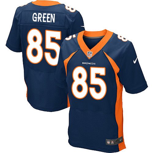 Men's Nike Denver Broncos #85 Virgil Green Elite Navy Blue Alternate NFL Jersey