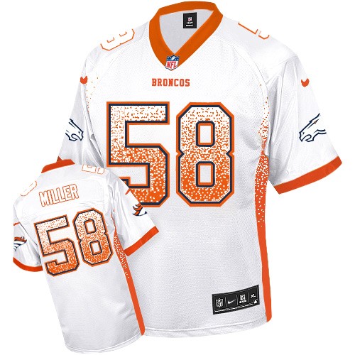 Men's Nike Denver Broncos #58 Von Miller Elite White Drift Fashion NFL Jersey