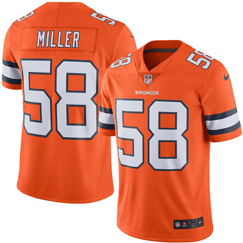 Youth Nike Denver Broncos #58 Von Miller Limited Orange Rush Vapor Untouchable NFL Jersey