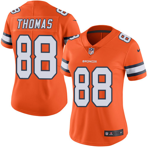 Women's Nike Denver Broncos #88 Demaryius Thomas Elite Orange Rush Vapor Untouchable NFL Jersey