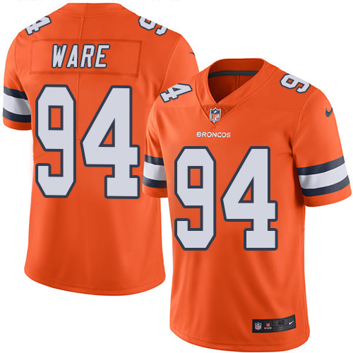 Men's Nike Denver Broncos #94 DeMarcus Ware Elite Orange Rush Vapor Untouchable NFL Jersey