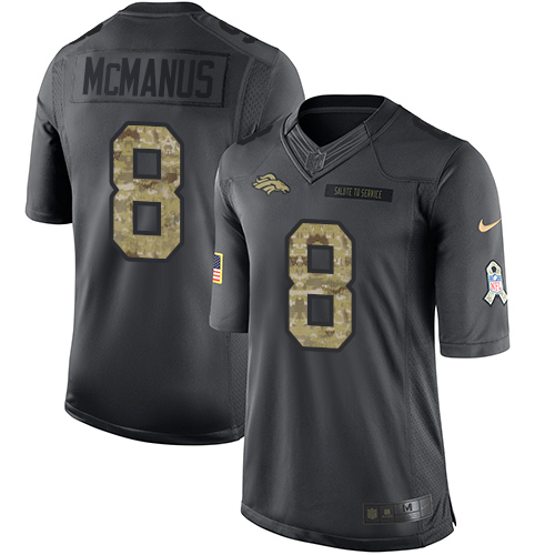 Youth Nike Denver Broncos #8 Brandon McManus Limited Black 2016 Salute to Service NFL Jersey