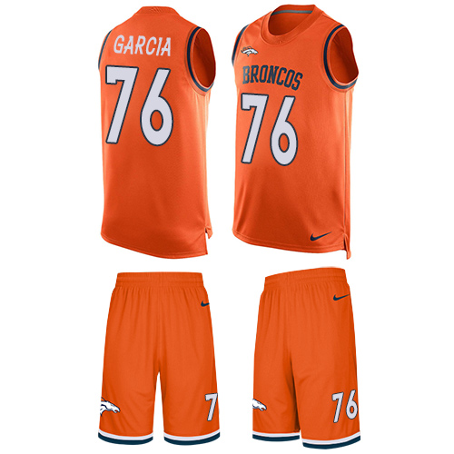 Men's Nike Denver Broncos #76 Max Garcia Limited Orange Tank Top Suit NFL Jersey