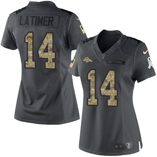Women's Nike Denver Broncos #14 Cody Latimer Limited Black 2016 Salute to Service NFL Jersey