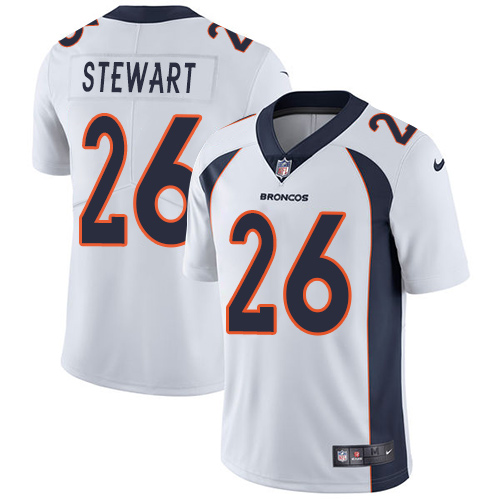 Men's Nike Denver Broncos #26 Darian Stewart White Vapor Untouchable Limited Player NFL Jersey
