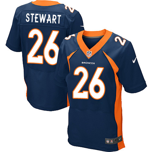 Men's Nike Denver Broncos #26 Darian Stewart Elite Navy Blue Alternate NFL Jersey