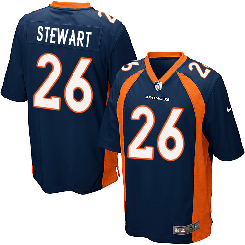 Men's Nike Denver Broncos #26 Darian Stewart Game Navy Blue Alternate NFL Jersey