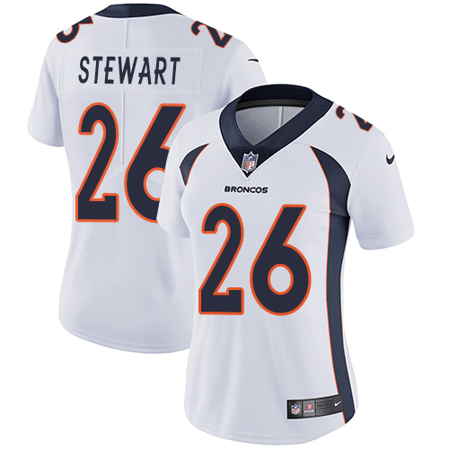 Women's Nike Denver Broncos #26 Darian Stewart White Vapor Untouchable Elite Player NFL Jersey