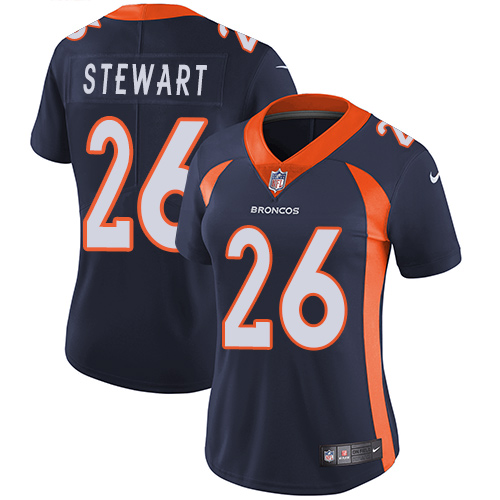Women's Nike Denver Broncos #26 Darian Stewart Navy Blue Alternate Vapor Untouchable Limited Player NFL Jersey