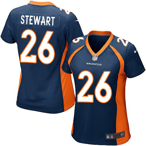 Women's Nike Denver Broncos #26 Darian Stewart Game Navy Blue Alternate NFL Jersey