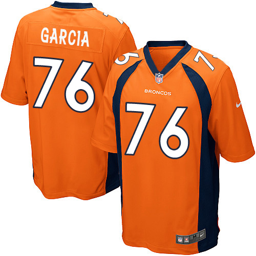 Men's Nike Denver Broncos #76 Max Garcia Game Orange Team Color NFL Jersey
