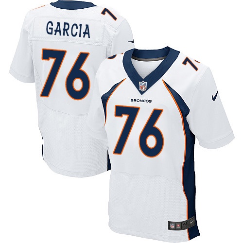 Men's Nike Denver Broncos #76 Max Garcia Elite White NFL Jersey