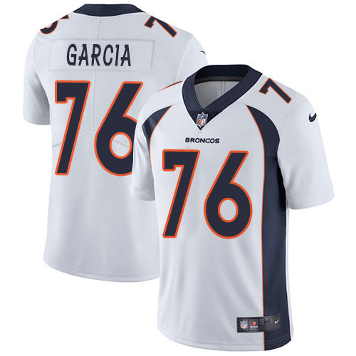 Men's Nike Denver Broncos #76 Max Garcia White Vapor Untouchable Limited Player NFL Jersey